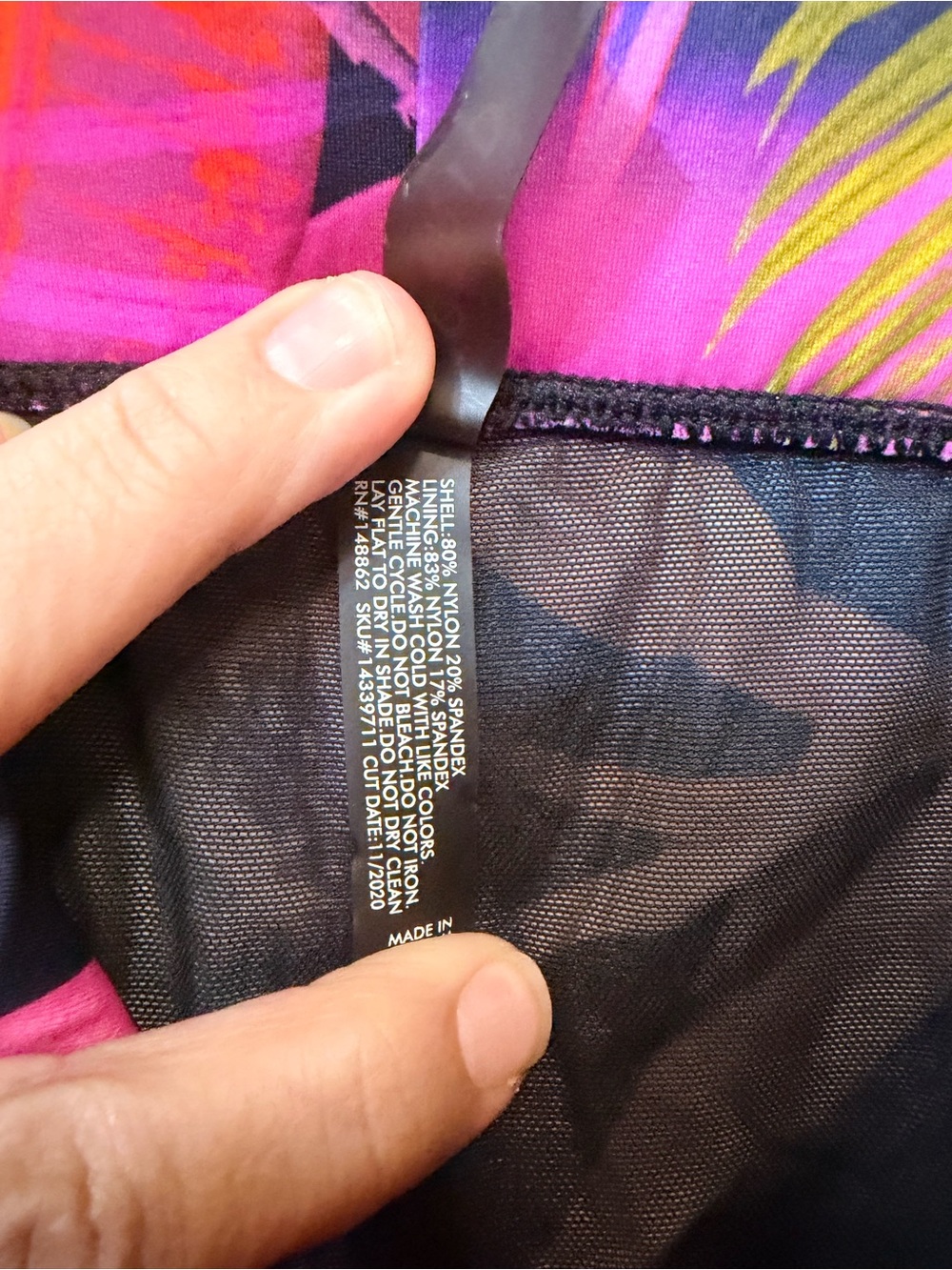 torrid Pink and Purple Tropical Print Swim Bottoms - Picture 6 of 6